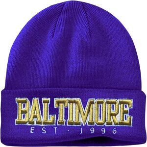 Women's Purple & Gold Soft Knit Winter Hat For Cold Weather Beanie Toque Hat